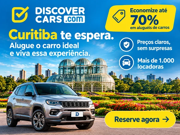 Aluguel de carros em Curitiba com até 70% de desconto na Discover Cars. Preços claros e mais de 1.000 locadoras.