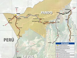 Mapa Rodoviário do Departamento de Pando - Bolívia | FredLee Na Estrada