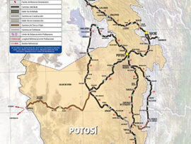 Mapa Rodoviário do Departamento de Potosí - Bolívia | FredLee Na Estrada