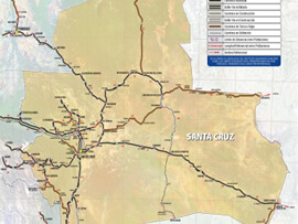 Mapa Rodoviário do Departamento de Santa Cruz - Bolívia | FredLee Na Estrada