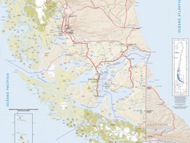 Mapa Rodoviário da Región de Magallanes y de la Antártica Chilena - Chile | FredLee Na Estrada