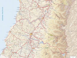 Mapa Rodoviário da Región del Libertador General Bernardo O'Higgins y Región del Maule - Chile | FredLee Na Estrada