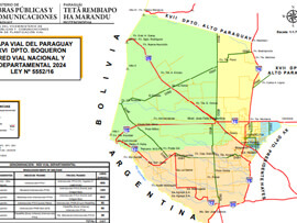 Mapa Rodoviário do Departamento Boquerón - Paraguai | FredLee Na Estrada