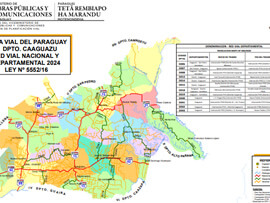 Mapa Rodoviário do Departamento Caaguazú - Paraguai | FredLee Na Estrada