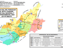 Mapa Rodoviário do Departamento Caazapá - Paraguai | FredLee Na Estrada