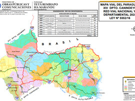 Mapa Rodoviário do Departamento Canindeyú - Paraguai | FredLee Na Estrada