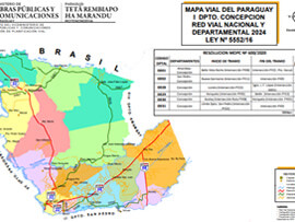 Mapa Rodoviário do Departamento Concepción - Paraguai | FredLee Na Estrada