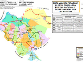 Mapa Rodoviário do Departamento Cordillera - Paraguai | FredLee Na Estrada