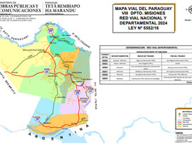 Mapa Rodoviário do Departamento Misiones - Paraguai | FredLee Na Estrada