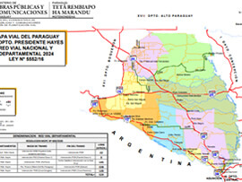 Mapa Rodoviário do Departamento Presidente Hayes - Paraguai | FredLee Na Estrada