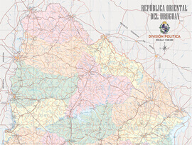 Mapa rodoviário da República Oriental do Uruguai