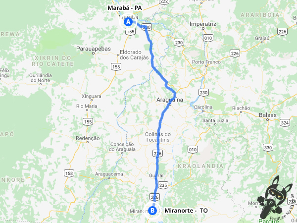 Trajeto entre Marabá - Pará - Brasil e Miranorte - Tocantins - Brasil | FredLee Na Estrada