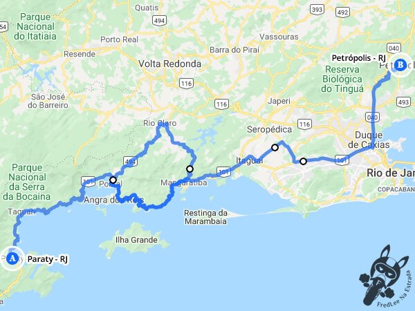 Trajeto entre Paraty - Rio de Janeiro - Brasil e Petrópolis - Rio de Janeiro - Brasil| FredLee Na Estrada