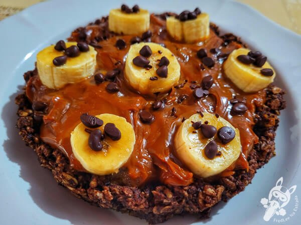 Torta artesanal de aveia - banana - cacau - doce de leite | La Coronilla - Rocha - Uruguai | FredLee Na Estrada