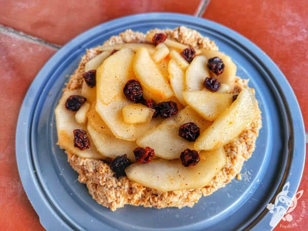 Tortilha de aveia com doce de leite e pera - Camping Municipal Arequita | Minas - Lavalleja - Uruguai | FredLee Na Estrada