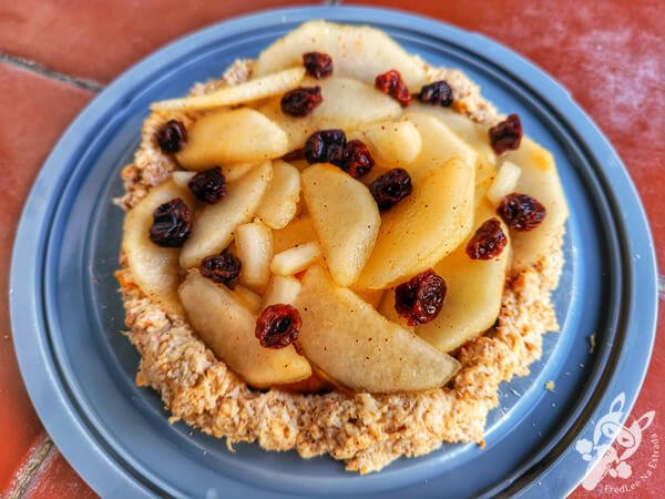 Tortilha de aveia com doce de leite e pera - Camping Municipal Arequita | Minas - Lavalleja - Uruguai | FredLee Na Estrada